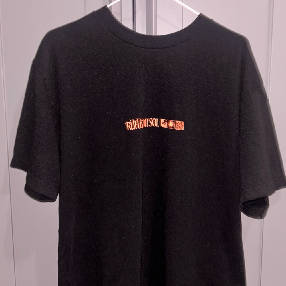 Rufus Du Sol Black Graphic Tee - Orange Logo